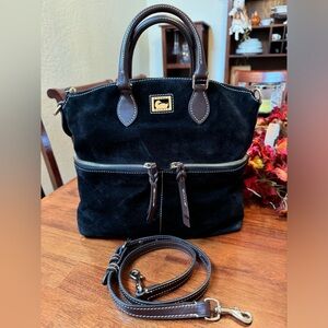 Dooney and Bourke black suede purse handbag crossbody